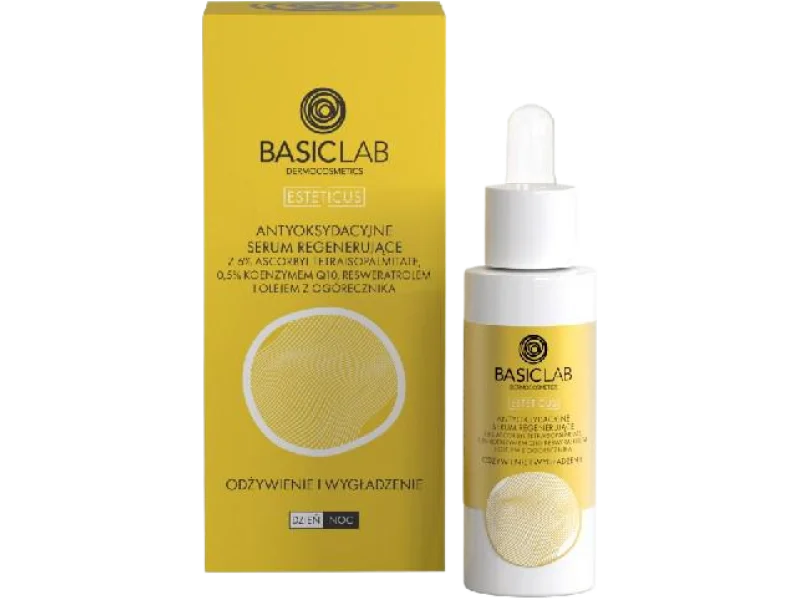 BASICLAB Antyoksydacyjne Serum Regenerujące ODŻYWIENIE I WYGŁADZENIE, 30 ml