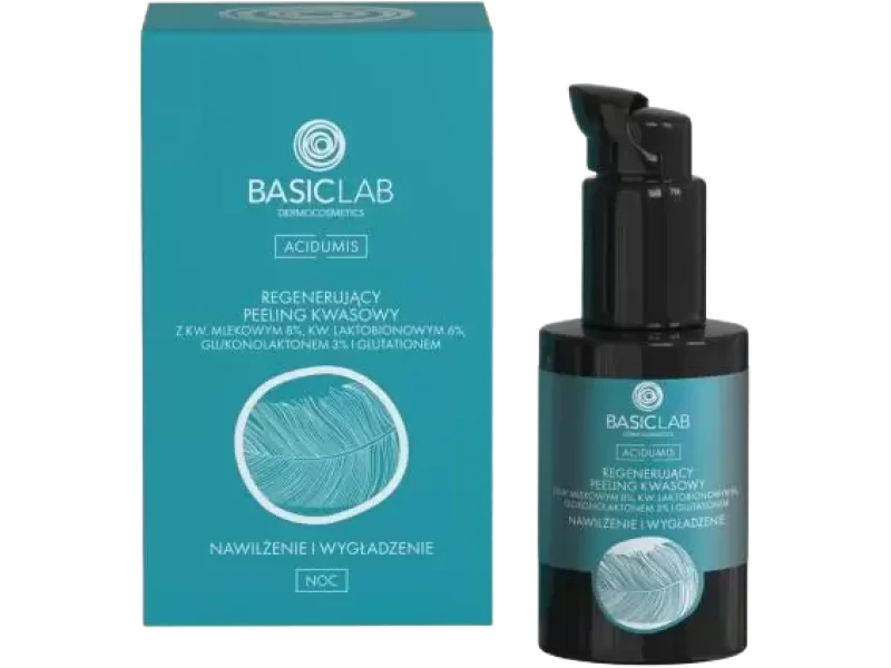Basiclab Dermocosmetics Acidumis regenerujący peeling kwasowy nawilżenie i wygładzenie na noc, żel, 30 ml