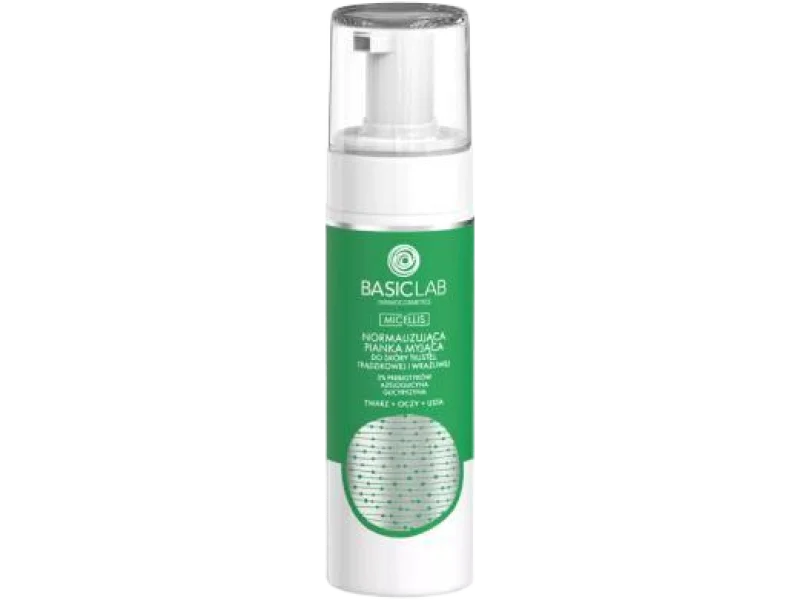 BasicLab Micellis normalizująca pianka myjąca do skóry tłustej, trądzikowej i wrażliwej, 150 ml