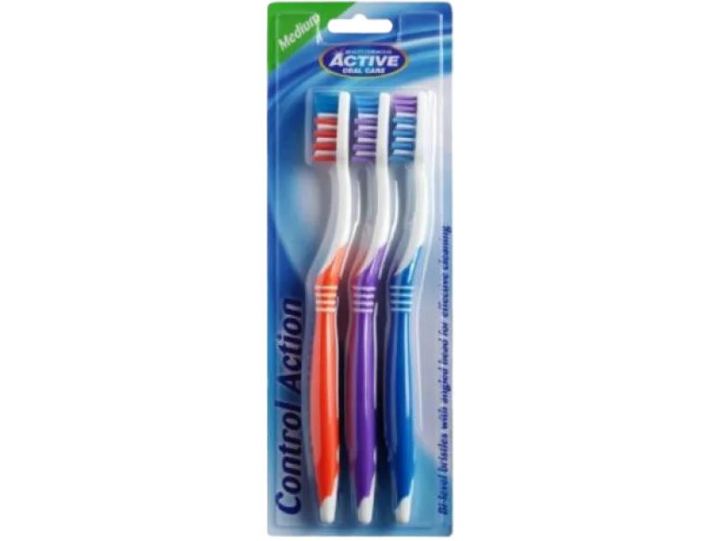 BEAUTY FORMULAS Active Oral Care Control Action szczoteczki do zębów, szczoteczka, 3 szt.