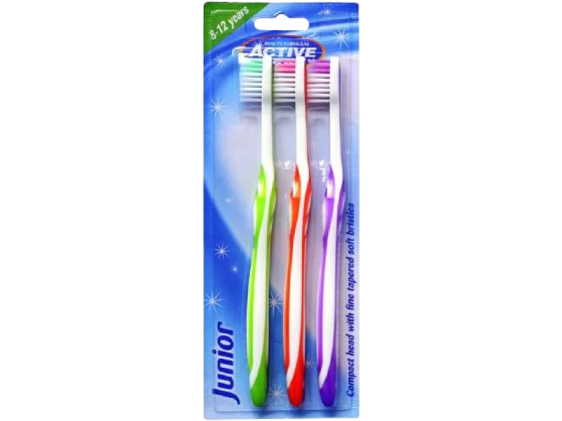 Beauty Formulas Active Oral Care Junior Szczoteczki do zębów dla dzieci 8-12 lat, sprzęt medyczny, 3 szt.