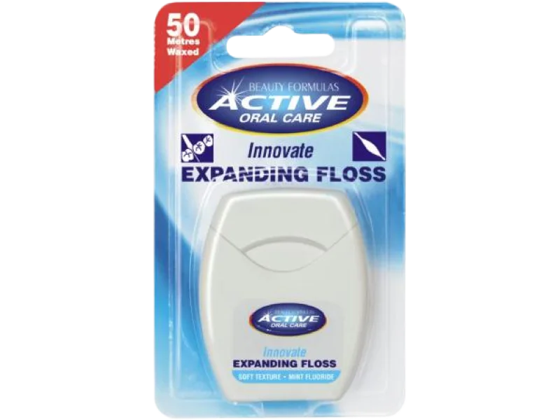 BEAUTY FORMULAS Active Oral Care nić dentystyczna miętowa z fluorem, 50 m