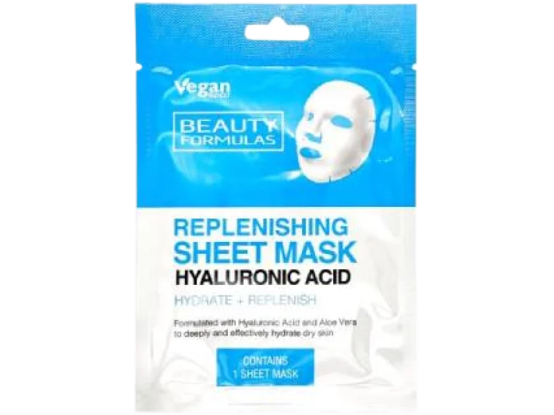 Beauty Formulas, maska wypełniająca z kwasem hialuronowym, 1 szt.