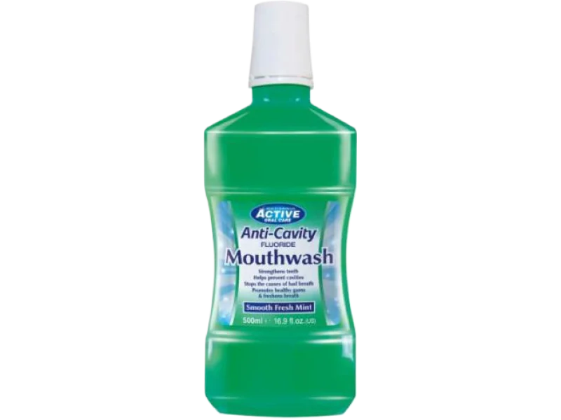 BEAUTY FORMULAS Płyn do płukania jamy ustnej z fluorem Fresh Mint, płyn do jamy ustnej, 500 ml