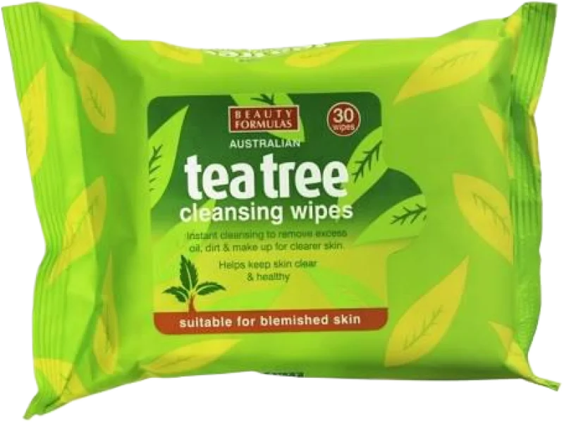 BEAUTY FORMULAS Tea Tree Chusteczki do twarzy, 30 szt.
