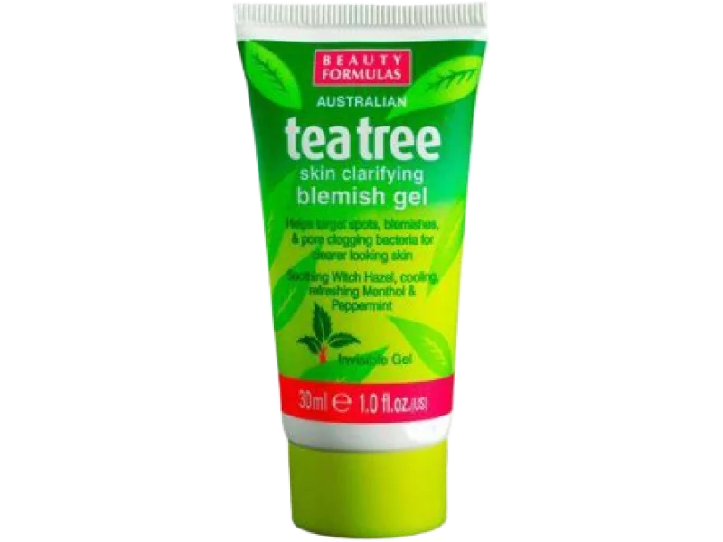BEAUTY FORMULAS Tea Tree Żel z olejkiem z drzewa herbacianego na pryszcze, żel, 30 ml