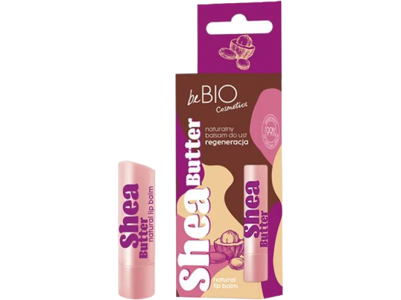 BeBio Naturalny, regenerujący balsam do ust z dodatkiem masła shea, 5 g