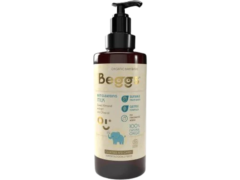 Beggs Mleczko oczyszczające do pupy dla niemowląt od urodzenia, 200 ml