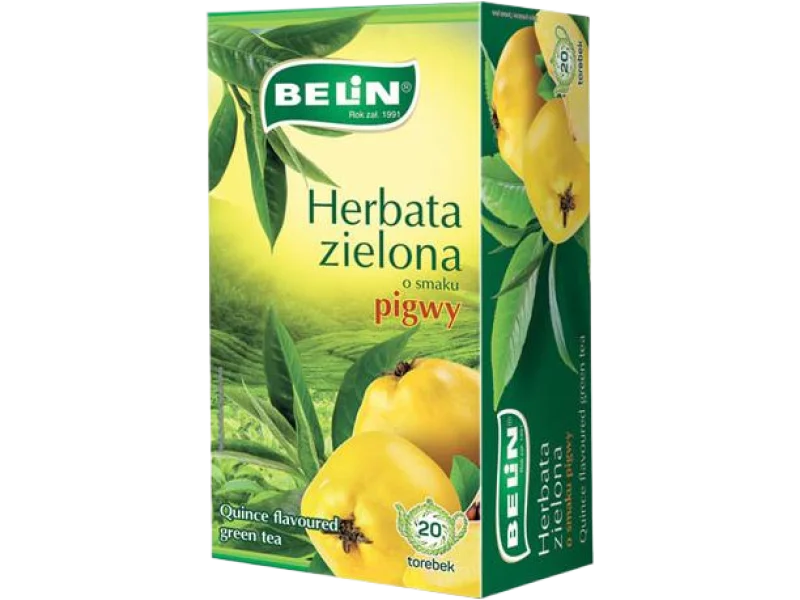 Belin Herbata zielona, smak pigwy, zioła do zaparzania, 20 szt.