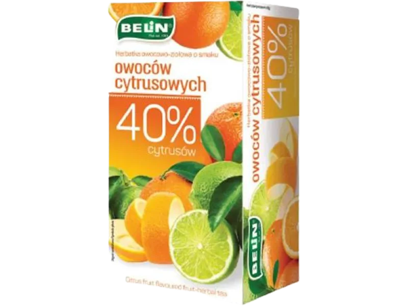 Belin herbatka owocowo-ziołowa o smaku owoców cytrusowych, herbata, 20 szt.