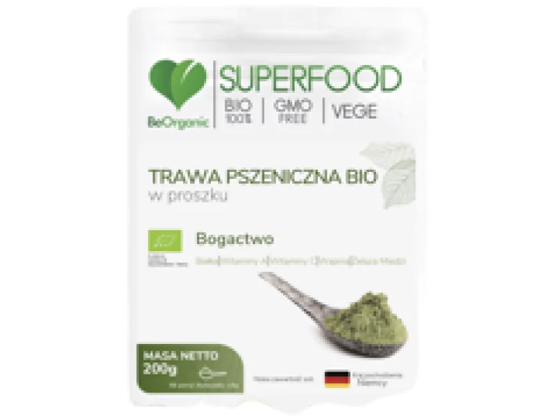 BeOrganic Trawa pszeniczna BIO, proszek, 200 g