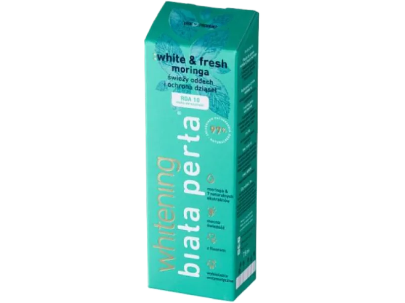 BIAŁA PERŁA white & fresh moringa Pasta do zębów świeży oddech i ochrona dziąseł, 75 ml
