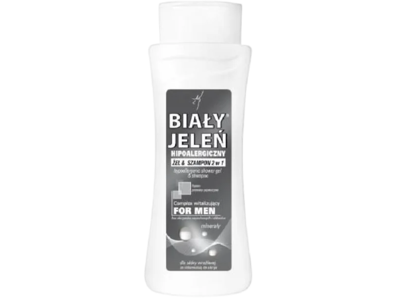 BIAŁY JELEŃ Hipoalergiczny żel & szampon FOR MEN 2w1 z minerałami, żel do mycia, 300 ml