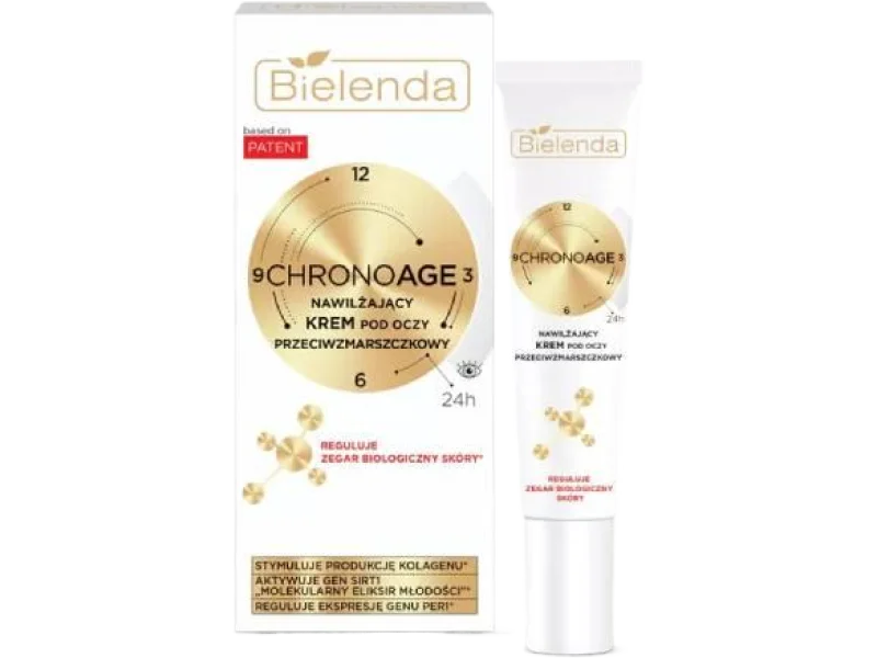 Bielenda Chrono Age 24h, nawilżający przeciwzmarszczkowy pod oczy dzień/noc, krem, 15 ml