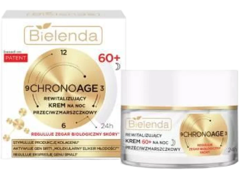 Bielenda Chrono Age 24h, rewitalizujący krem przeciwzmarszczkowy 60+ na noc, 50 ml