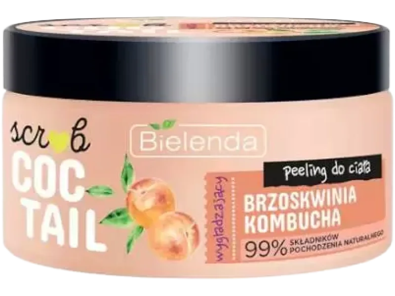Bielenda Coctail Scrub wygładzający brzoskwinia + kombucha, peeling, 350 g