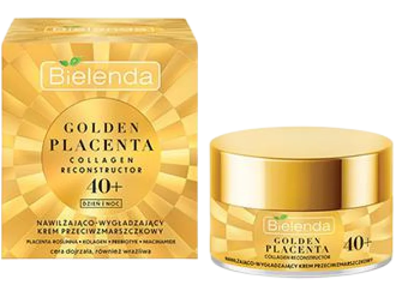 Bielenda Golden Placenta Collagen Reconstructor nawilżająco-wygładzający przeciwzmarszczkowy 40+, krem, 50 ml