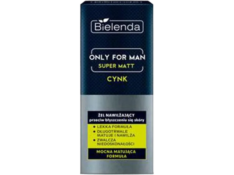 Bielenda Only For Man Super Matt nawilżający przeciw błyszczeniu się skóry, żel, 50 ml