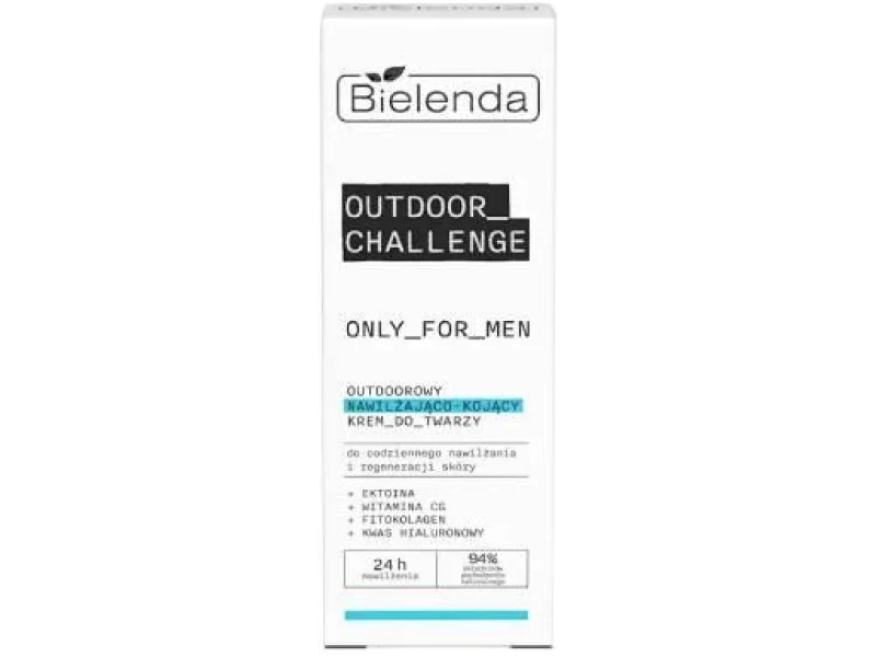 Bielenda Only For Men Outdoor Challenge, outdoorowy nawilżająco-kojący krem do twarzy, 50 ml
