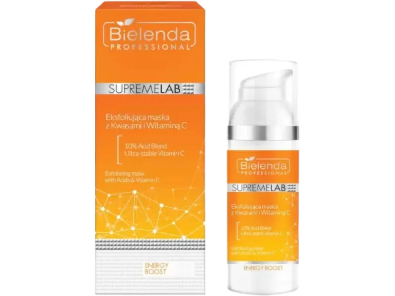 Bielenda Professional SupremeLab Energy Boost eksfoliująca maska z kwasami i witaminą C, 50 g