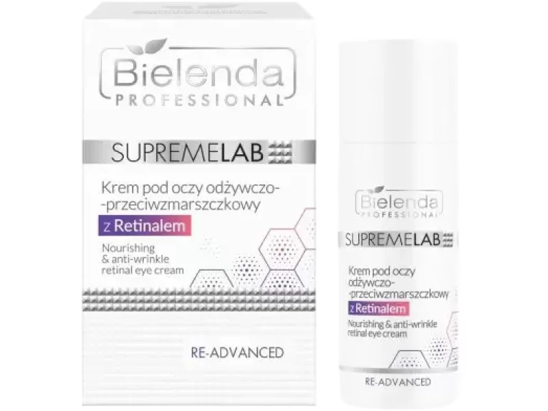 Bielenda Professional SupremeLab Re-Advanced krem pod oczy odżywczo-przeciwzmarszczkowy z retinalem, 15 ml