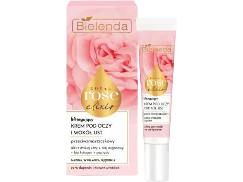 BIELENDA ROYAL ROSE ELIXIR przeciwzmarszczkowy krem liftingujący pod oczy i wokół ust, 15 ml