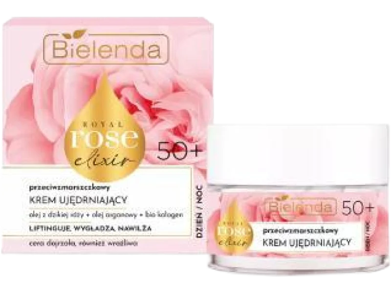 BIELENDA ROYAL ROSE ELIXIR przeciwzmarszczkowy krem ujędrniający 50+ dzień noc, 50 ml
