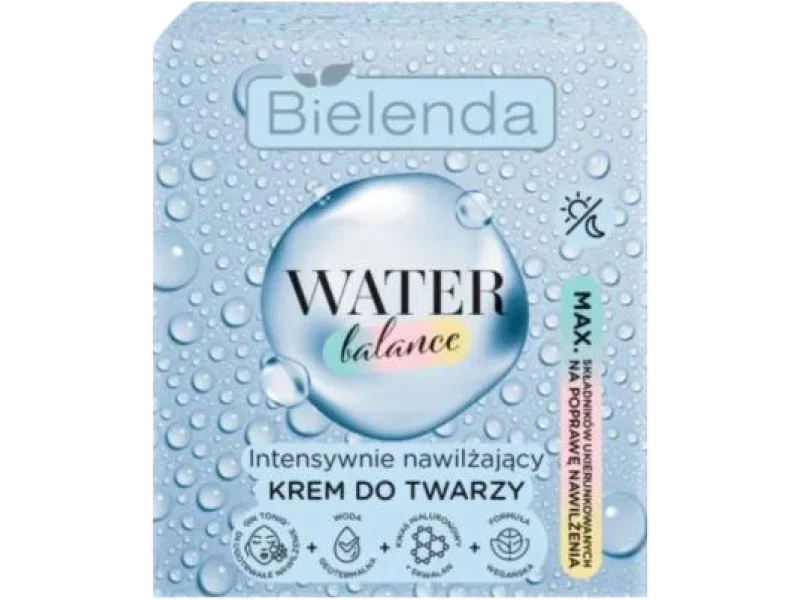 Bielenda Water Balance, intensywnie nawilżający krem do twarzy, 50 ml