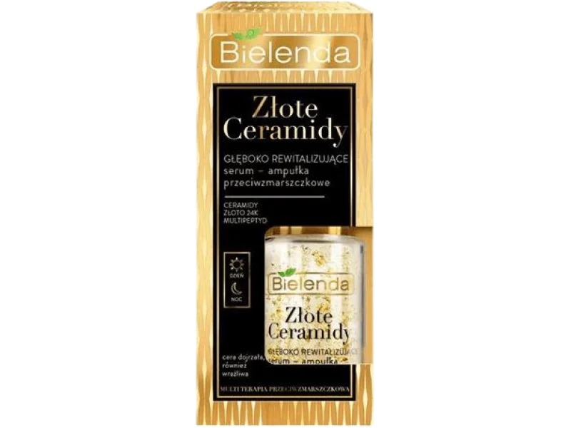 Bielenda Złote Ceramidy głęboko rewitalizujące serum-ampułka przeciwzmarszczkowe dzień/noc, 15 ml