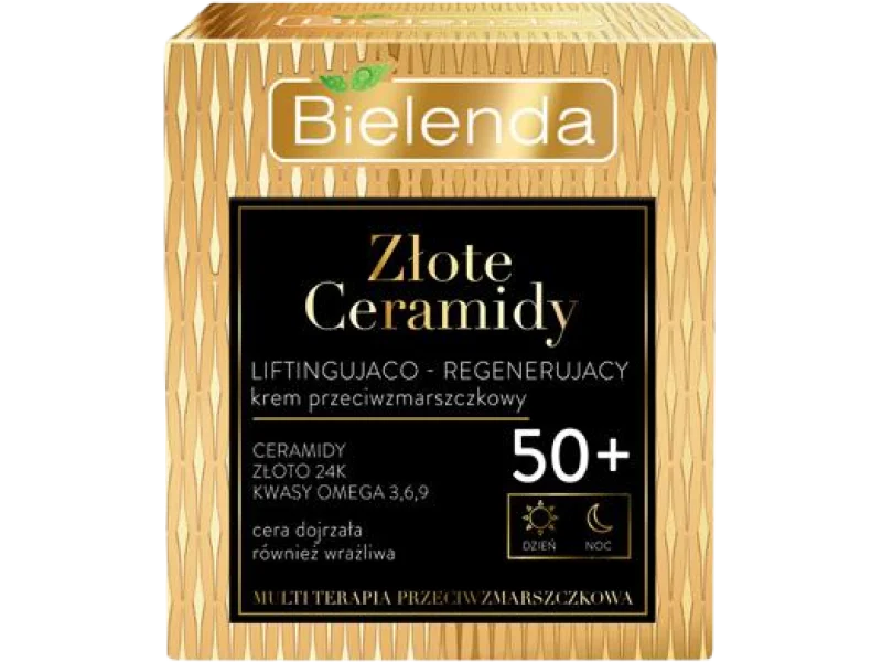 Bielenda Złote Ceramidy liftingująco-regenerujący przeciwzmarszczkowy 50+ dzień/noc, krem, 50 ml