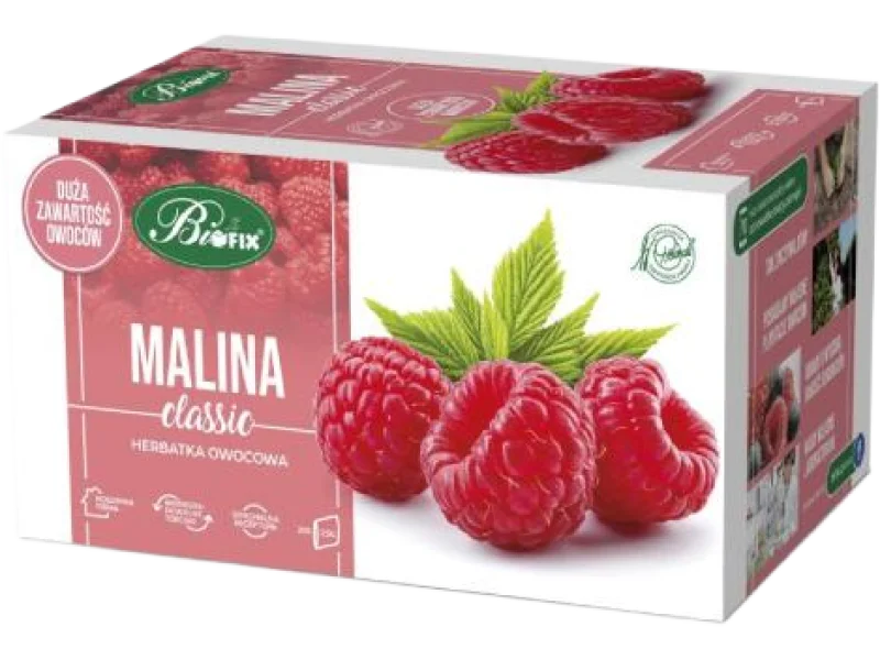 BiFix Classic Herbatka owocowa Malina, zioła do zaparzania, 20×2,5g g