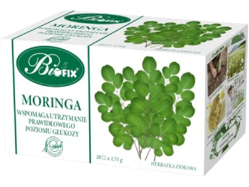 BiFix Moringa Herbatka ziołowa ekspresowa, zioła do zaparzania, 20 sasz.
