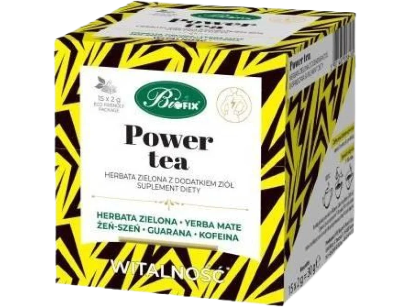 BiFix Power Tea Herbata zielona z dodatkiem ziół, saszetki, 15 sasz.