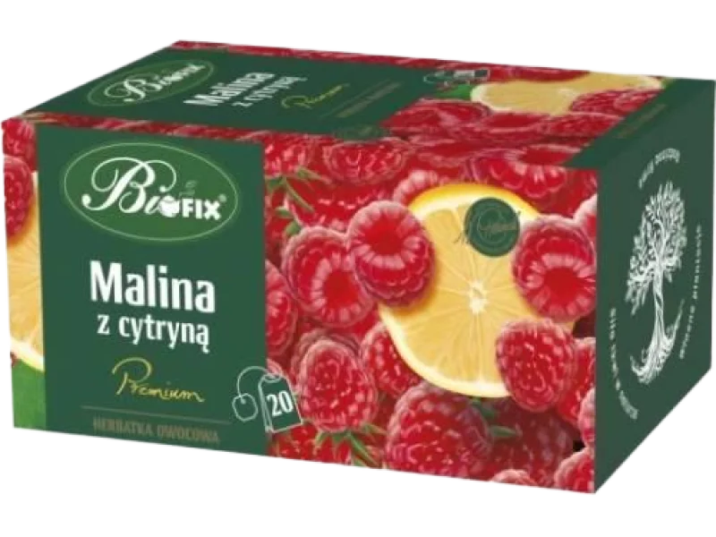 BiFix Premium Herbatka owocowa ekspresowa malina z cytryną, saszetki, 20x2g g