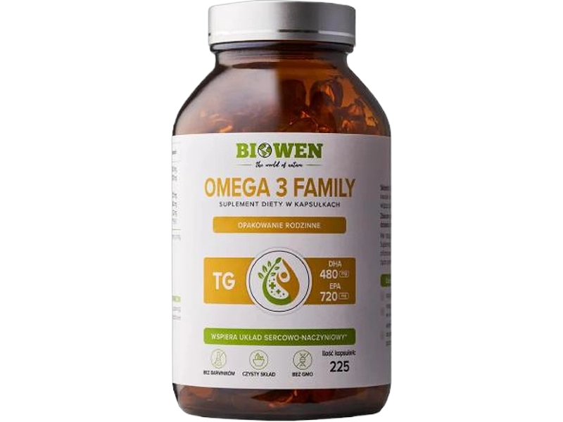 Biodio Omega 3 Family TG Biowen, kapsułki, 225 kaps.