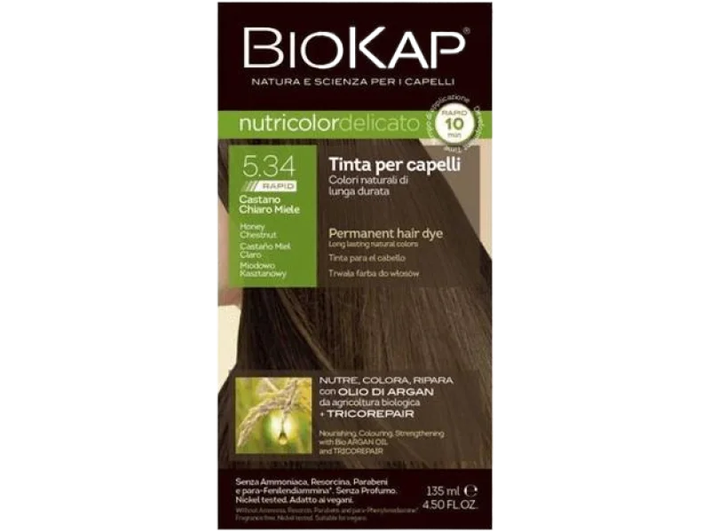 BioKap Nutricolor Delicato Rapid, miodowo-kasztanowy, farba, 135 ml