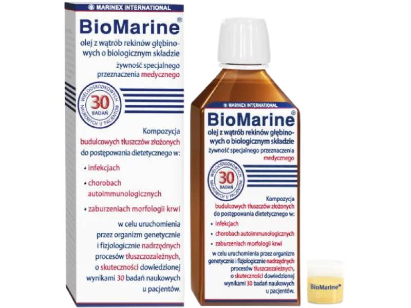 BioMarine Olej z wątroby rekinów głębinowych o biologicznym składzie, płyn, 100 ml