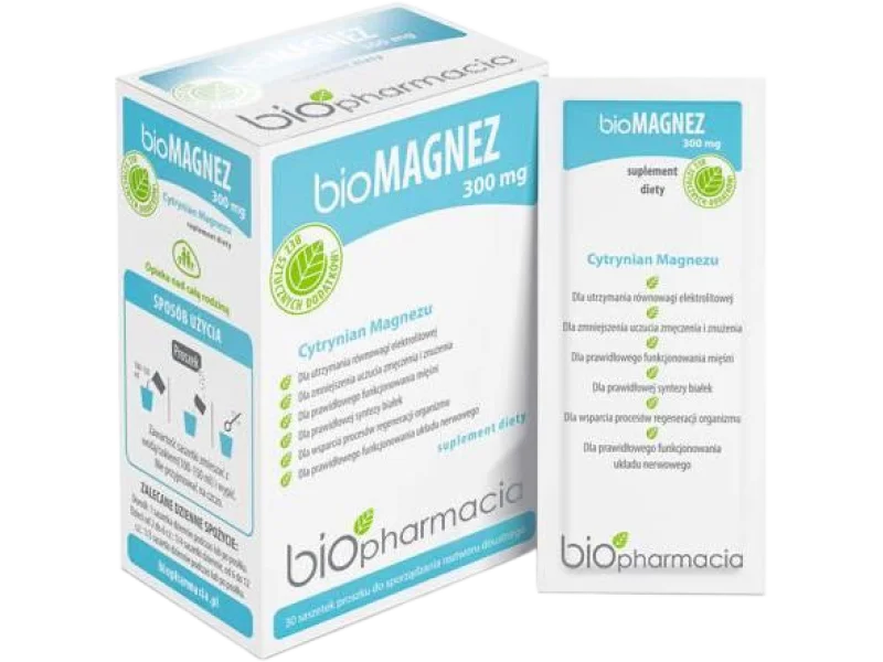 Biopharmacia bioMagnez 300 mg, proszek do sporządzania roztworu doustnego, 300 mg, 30 saszetki
