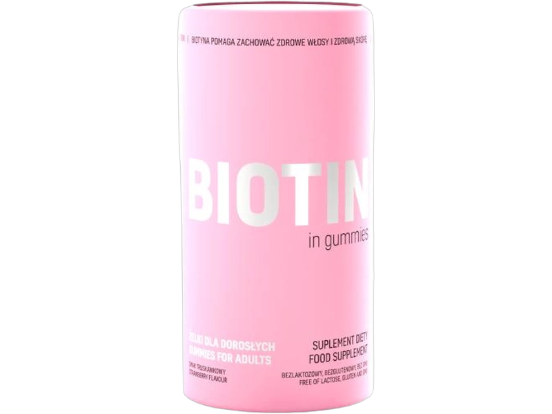 Biotyna w żelkach, smak truskawkowy, żelki, 2500 µg, 60 szt.