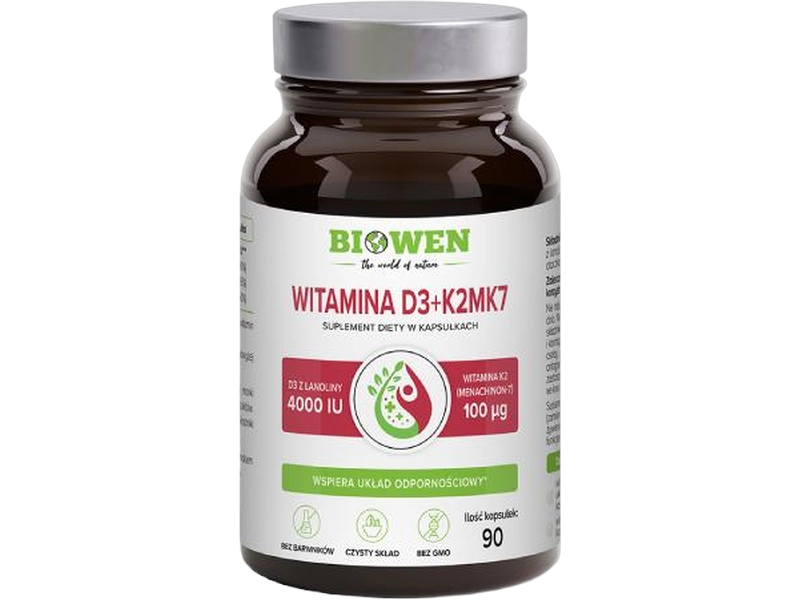 Biowen Witamina D3+K2, kapsułki, 90 kaps.