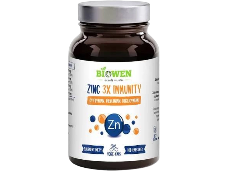 Biowen Zinc 3X Immunity cynk Complex+, kapsułki, 15 mg, 100 kaps.