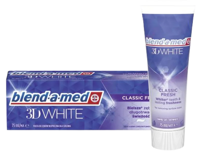 BLEND-A-MED 3D White Classic Fresh Pasta do zębów wybielająca, 75 ml