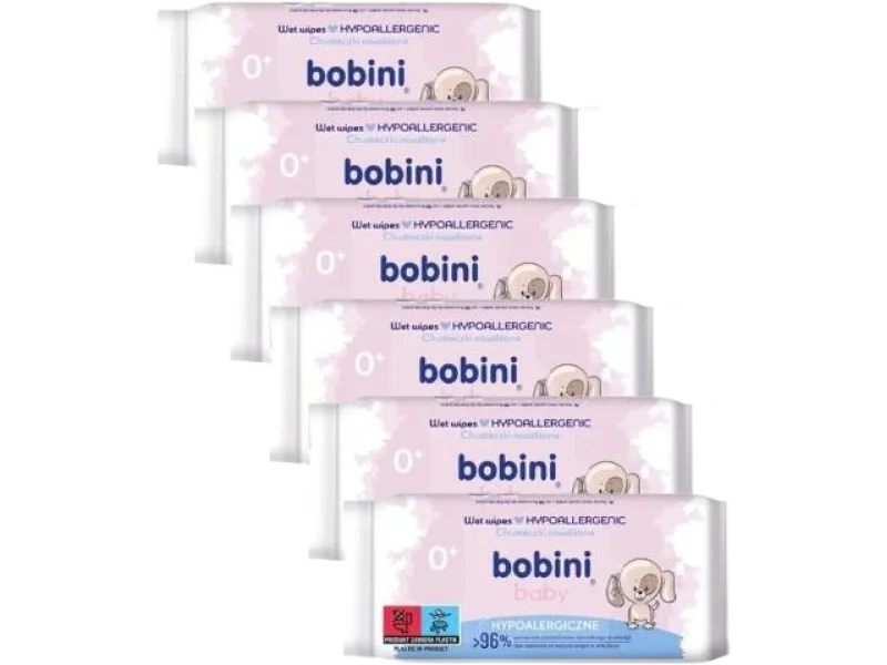BOBINI BABY Chusteczki nawilżane hypoalergiczne, 60 szt.