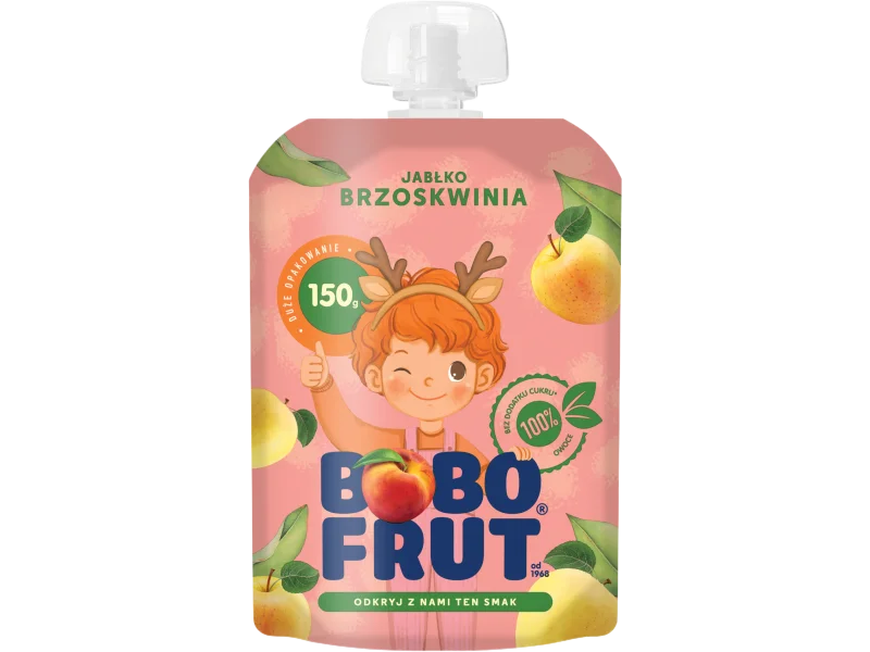 Bobo Frut, jabłko brzoskwinia, mus, 150 g