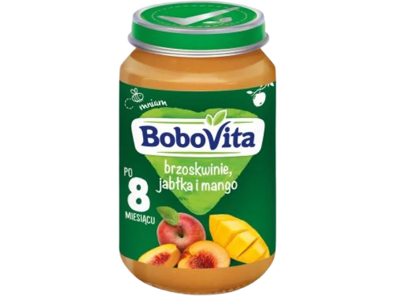 BoboVita brzoskwinie jabłka i mango po 8 miesiącu, deser, 190 g