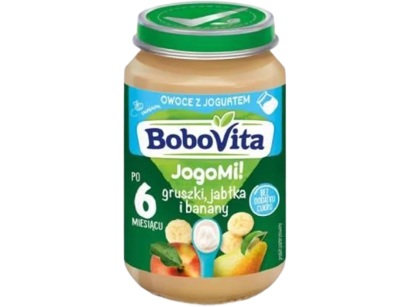 BOBOVITA JogoMi! Owoce z jogurtem gruszki, jabłka i banany, deser, 190 g