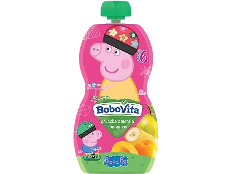 BoboVita Peppa Pig mus gruszka z bananem i morelą 6m+, 100 g