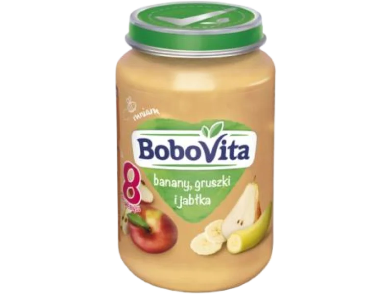 BoboVita Przecier banany gruszki i jabłka po 8 miesiącu, 190 g