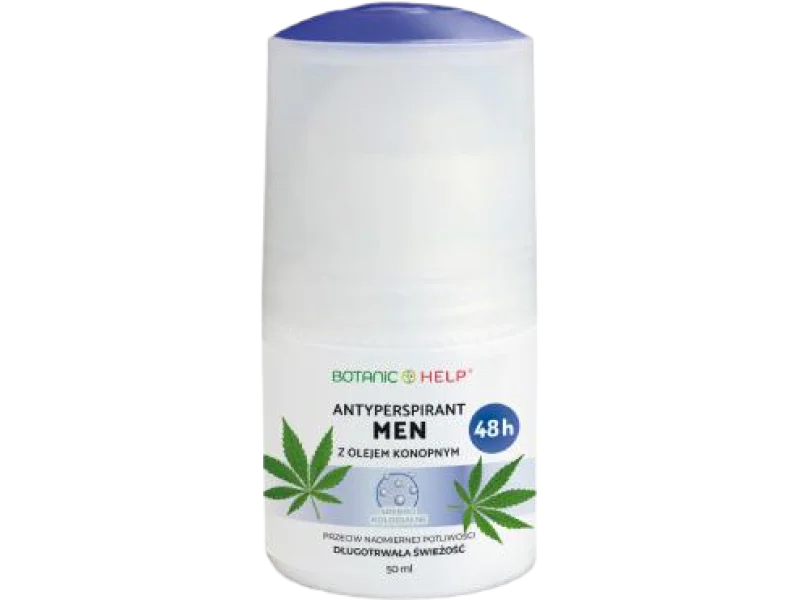 BotanicHelp Antyperspirant MEN 48h z olejem konopnym, roll-on, 50 ml