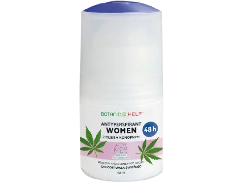 BotanicHelp Antyperspirant WOMEN 48h z olejem konopnym, roll-on, 50 ml